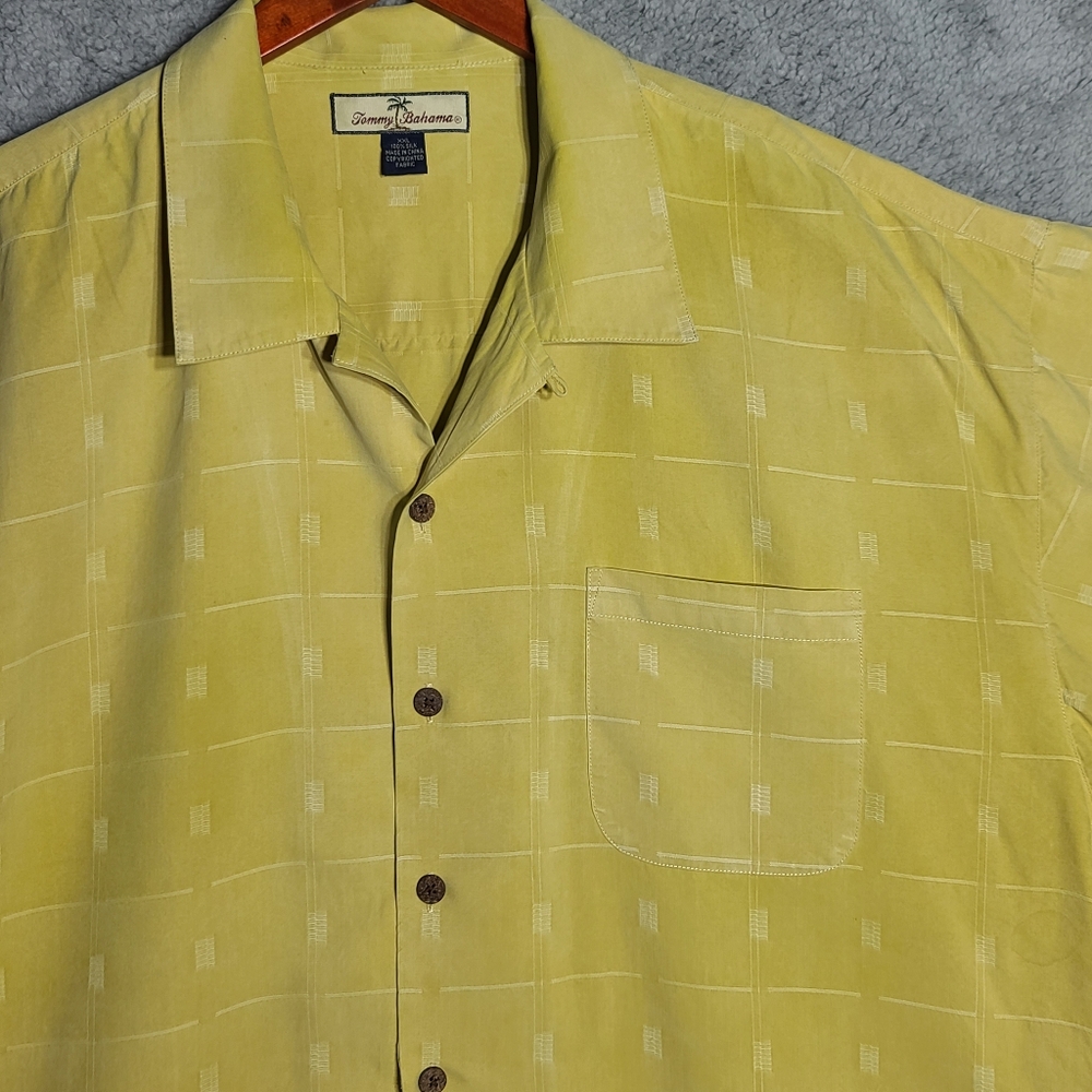 Tommy Bahama Yellow Silk Short Sleeve Shirt XXL - Picture 3 of 8
